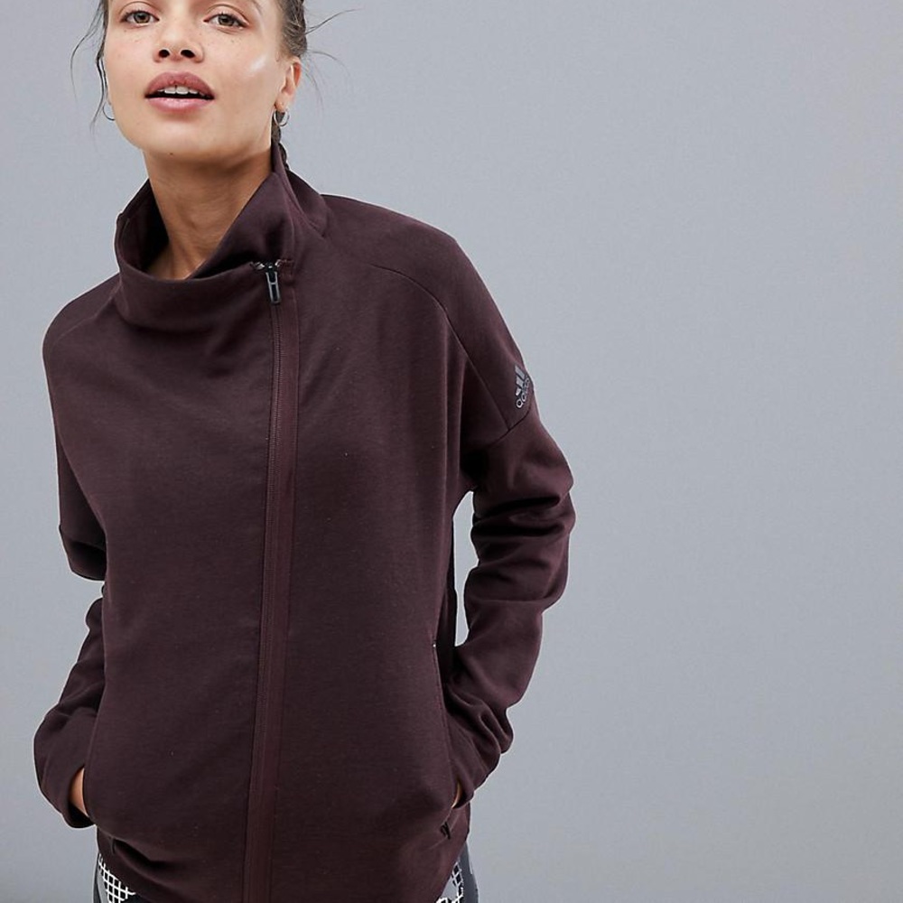 🆕 Adidas Asymmetrical Mock Neck Zip Up
